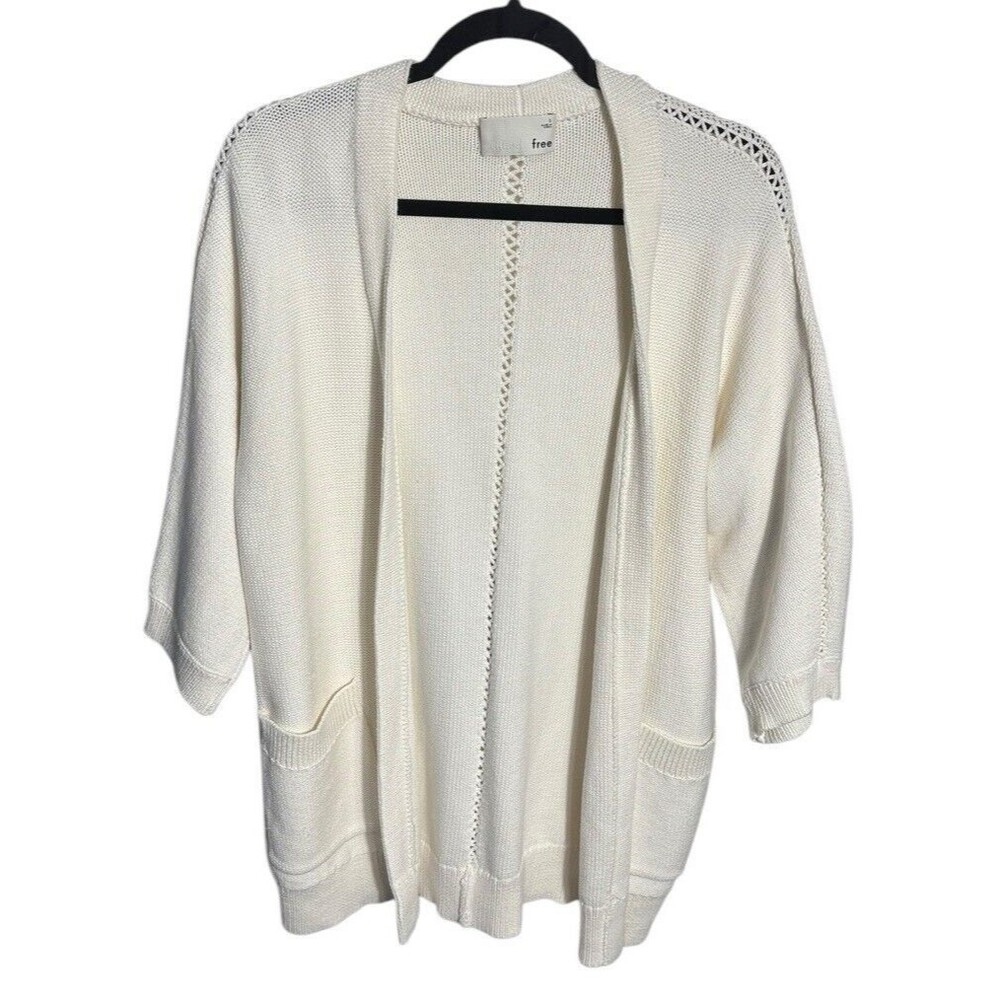Wilfred Free Ivory Women’s Knit Cardigan‎ Size Small 3/4 Length Sleeve